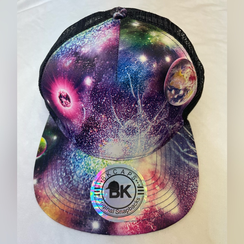 BK Caps Original Snapbacks Black Space Galaxy Design One Size Fits All NEW